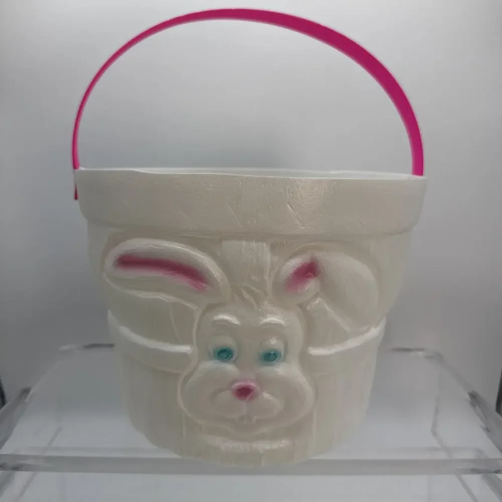 Vintage Empire Plastics Easter Basket Bucket Pail Bunny Blow Mold Quick Ship⬇️